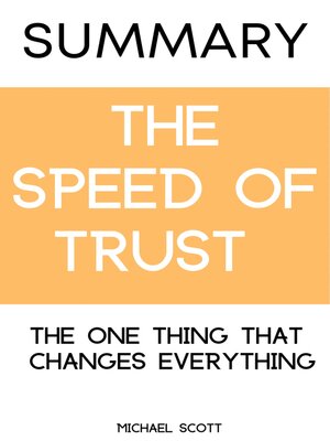 cover image of Summary of the SPEED of Trust